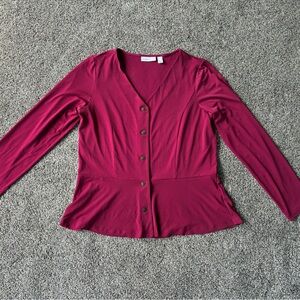 FINAL SALE 4/19/26 Susan Graver Liquid Knit Fuchsia Pink Top, Size Medium